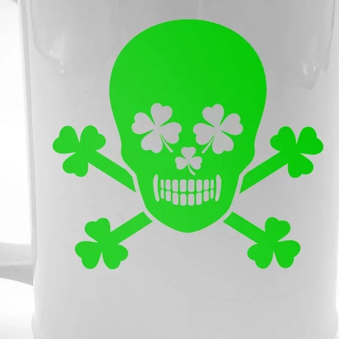 Irish Shamrock Skull Front & Back Beer Stein