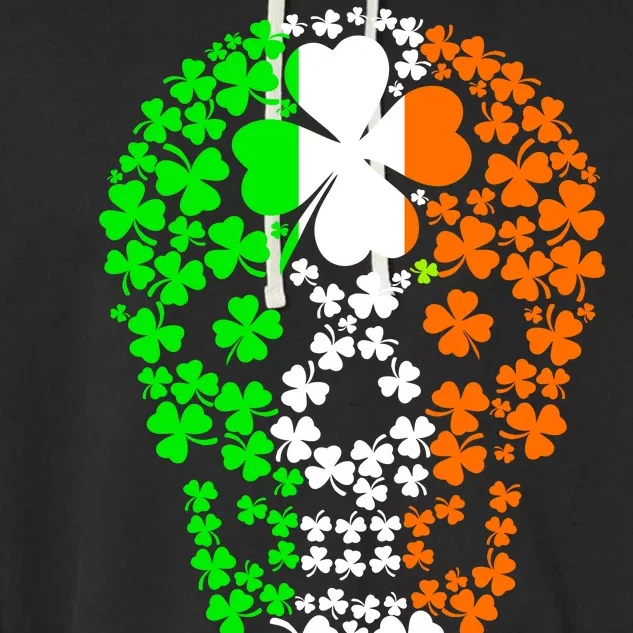 Irish Skull Ireland Clover Garment-Dyed Fleece Hoodie