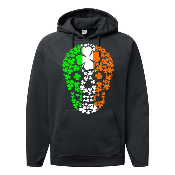 Irish Skull Ireland Clover Performance Fleece Hoodie