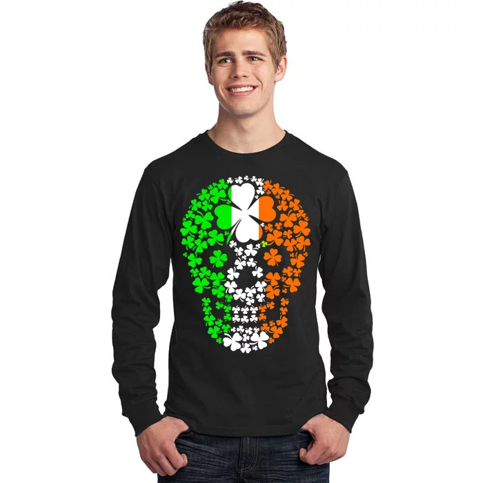 Irish Skull Ireland Clover Tall Long Sleeve T-Shirt