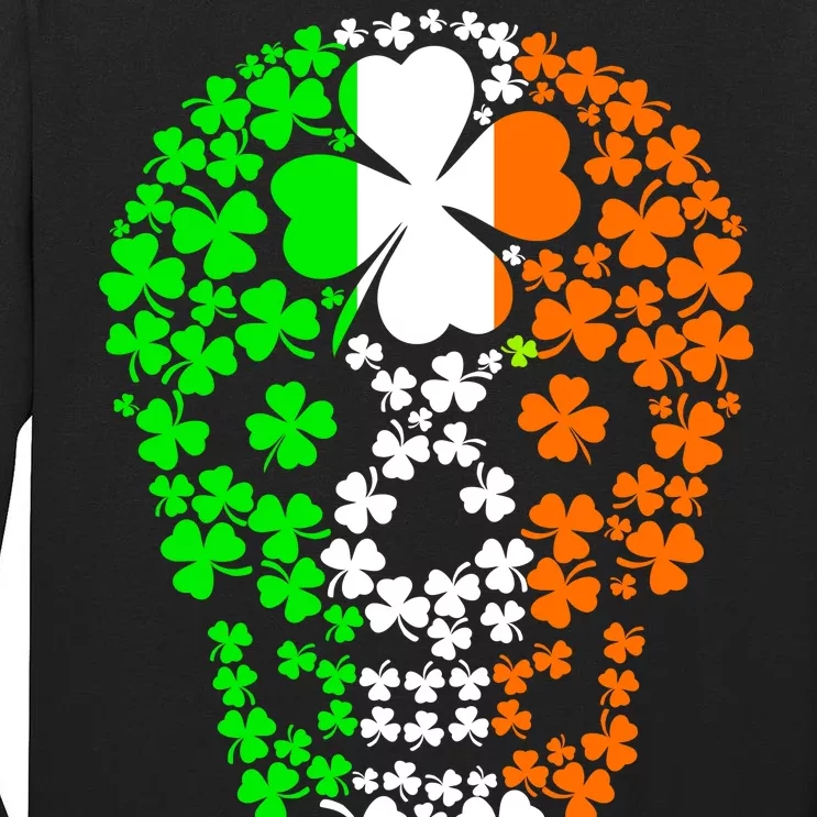 Irish Skull Ireland Clover Tall Long Sleeve T-Shirt