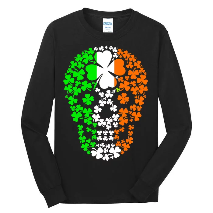 Irish Skull Ireland Clover Tall Long Sleeve T-Shirt