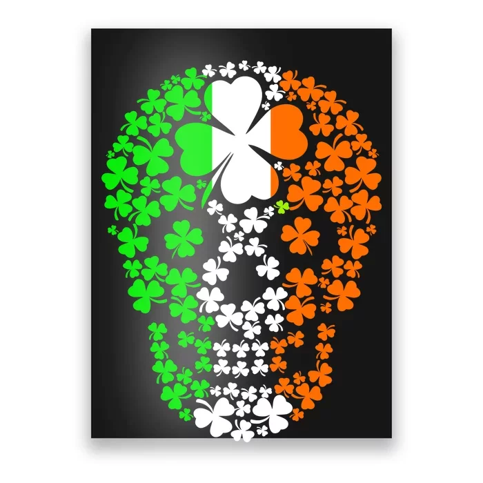 Irish Skull Ireland Clover Poster