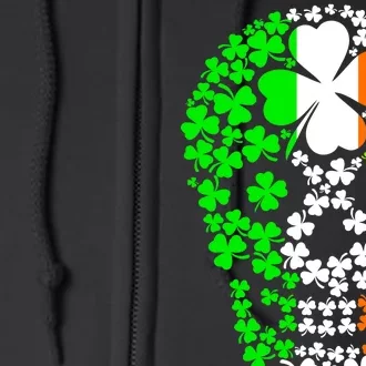 Irish Skull Ireland Clover Full Zip Hoodie