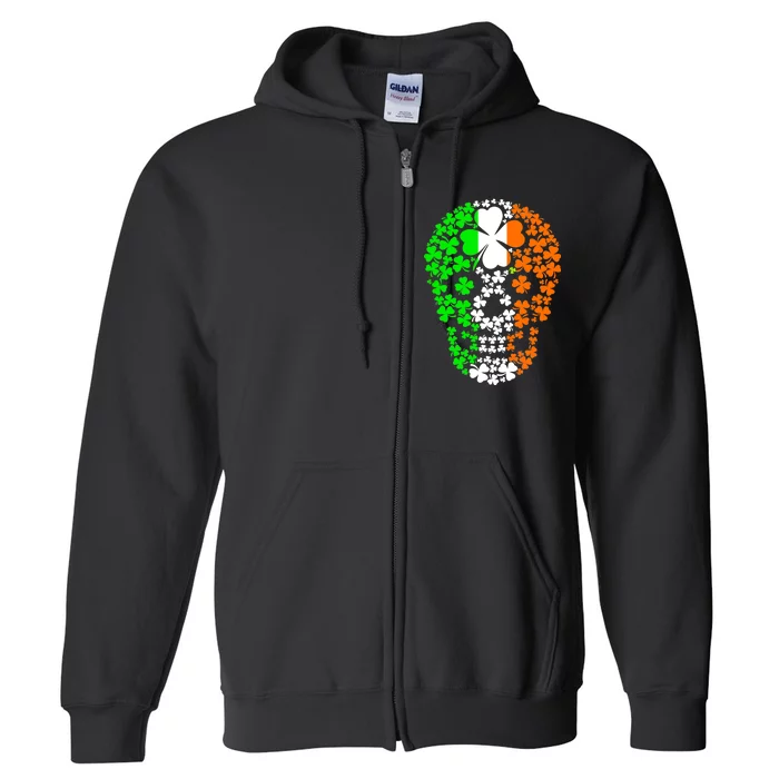 Irish Skull Ireland Clover Full Zip Hoodie