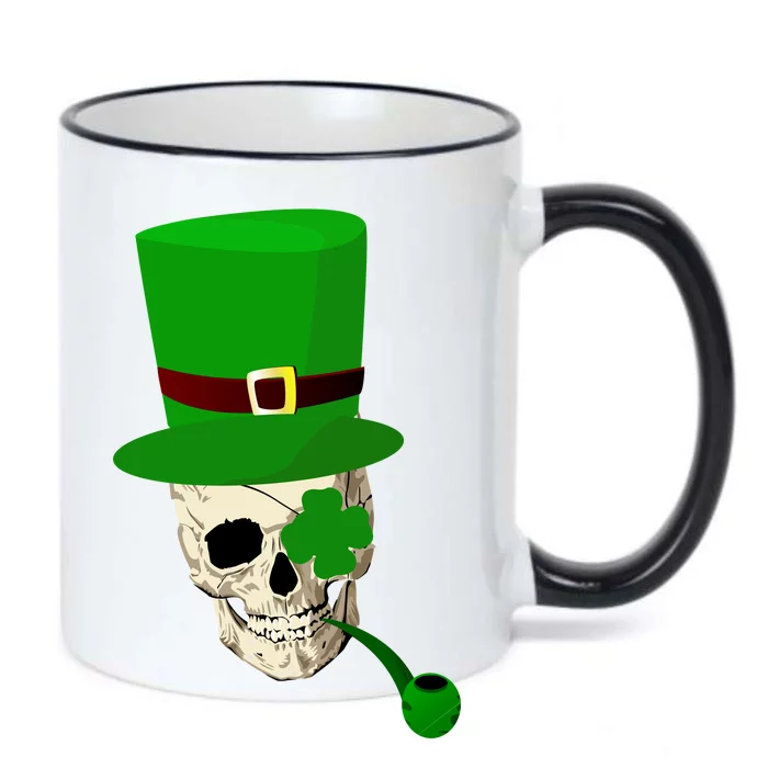 Irish Skull Smoking A Pipe Black Color Changing Mug