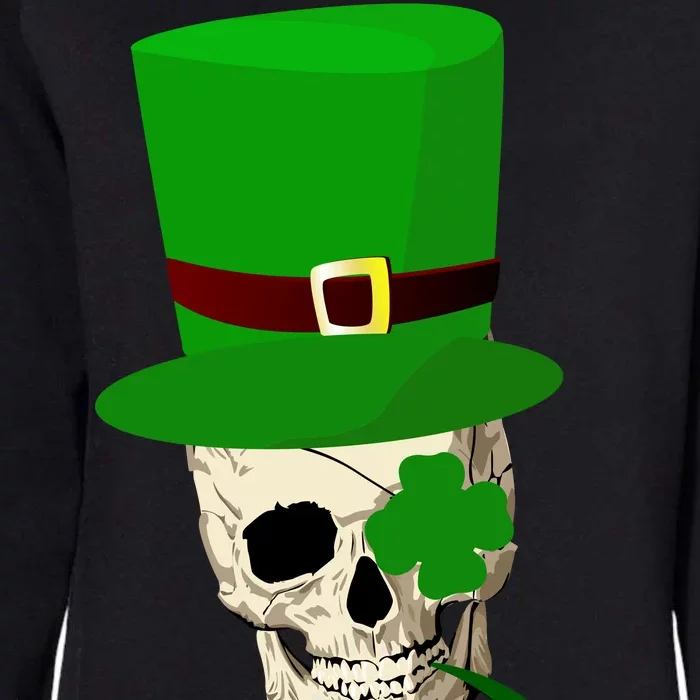 Irish Skull Smoking A Pipe Womens California Wash Sweatshirt