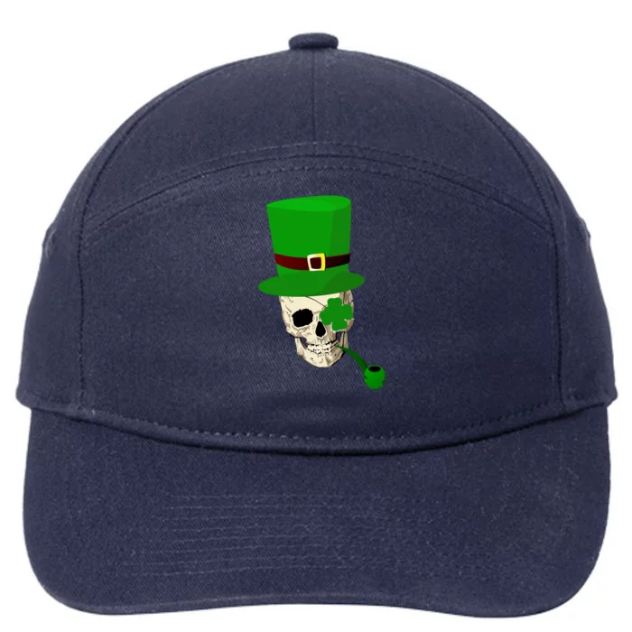 Irish Skull Smoking A Pipe 7-Panel Snapback Hat