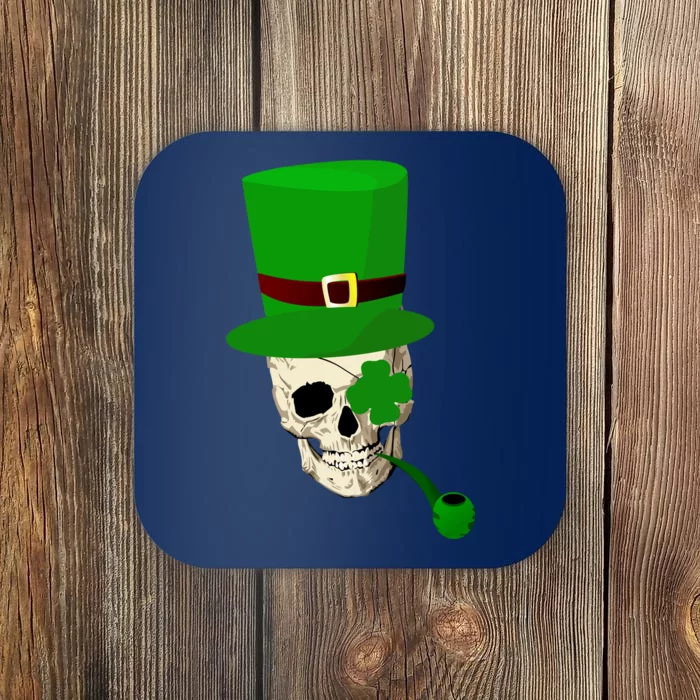 Irish Skull Smoking A Pipe Coaster