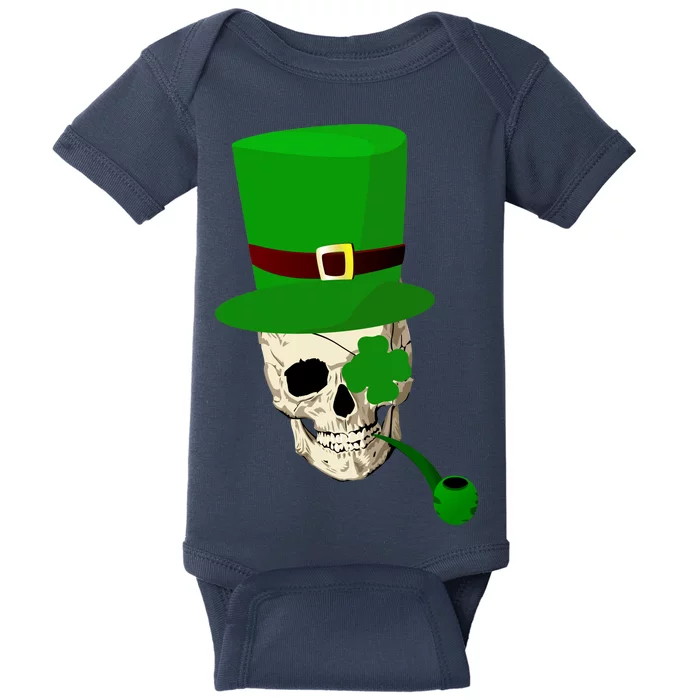 Irish Skull Smoking A Pipe Baby Bodysuit