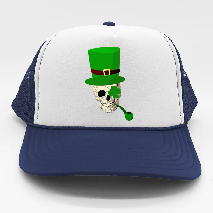 Irish Skull Smoking A Pipe Trucker Hat