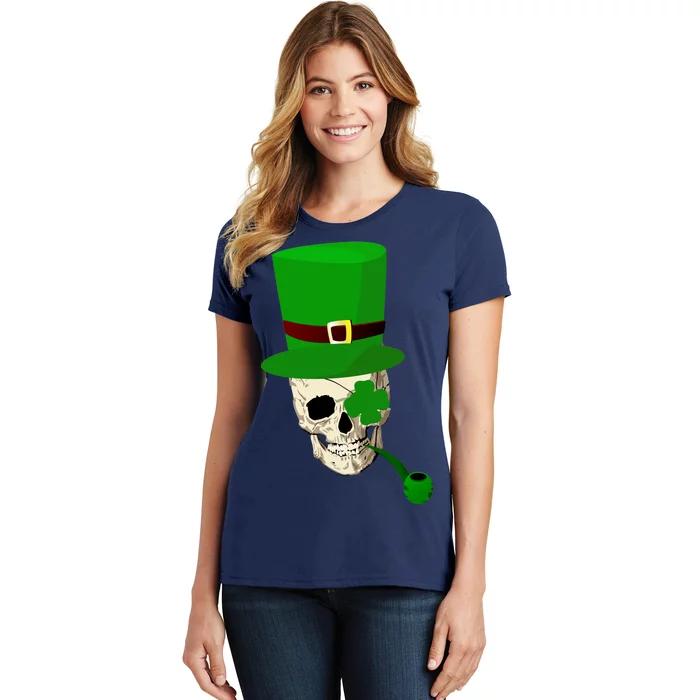 Irish Skull Smoking A Pipe Women's T-Shirt