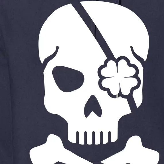 Irish Skull With A Pirate Clover Patch Premium Hoodie