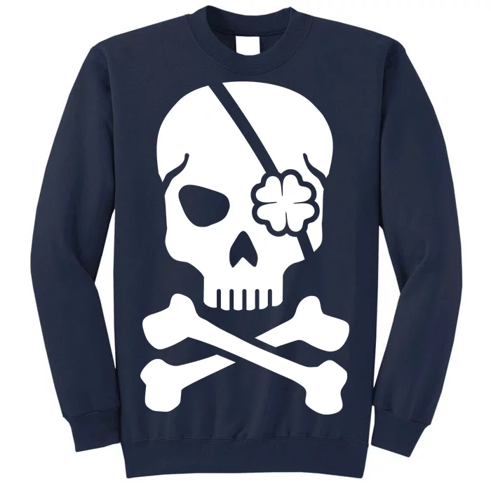 Irish Skull With A Pirate Clover Patch Tall Sweatshirt