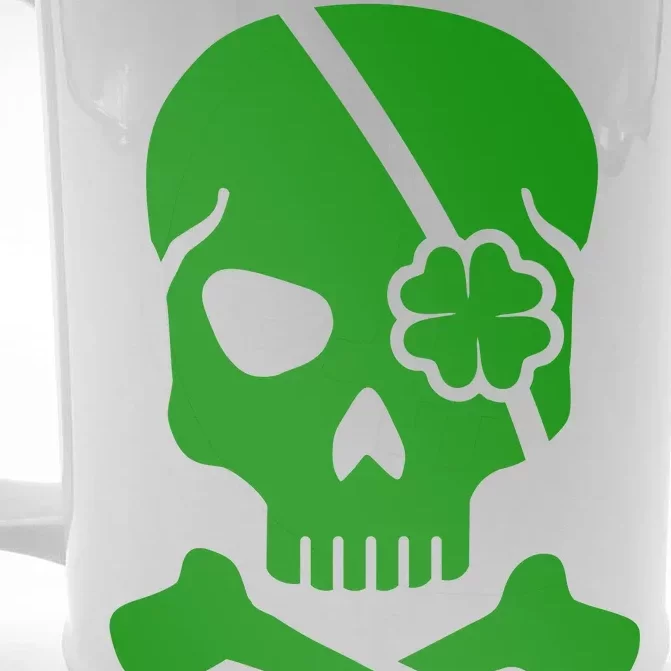 Irish Skull With A Pirate Clover Patch Front & Back Beer Stein