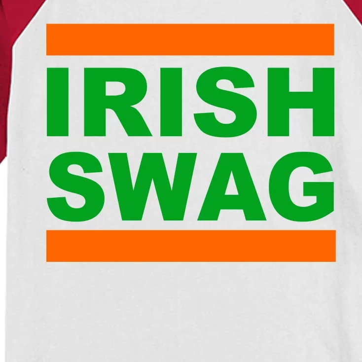 Irish Swag St. Patricks Day Funny Kids Colorblock Raglan Jersey