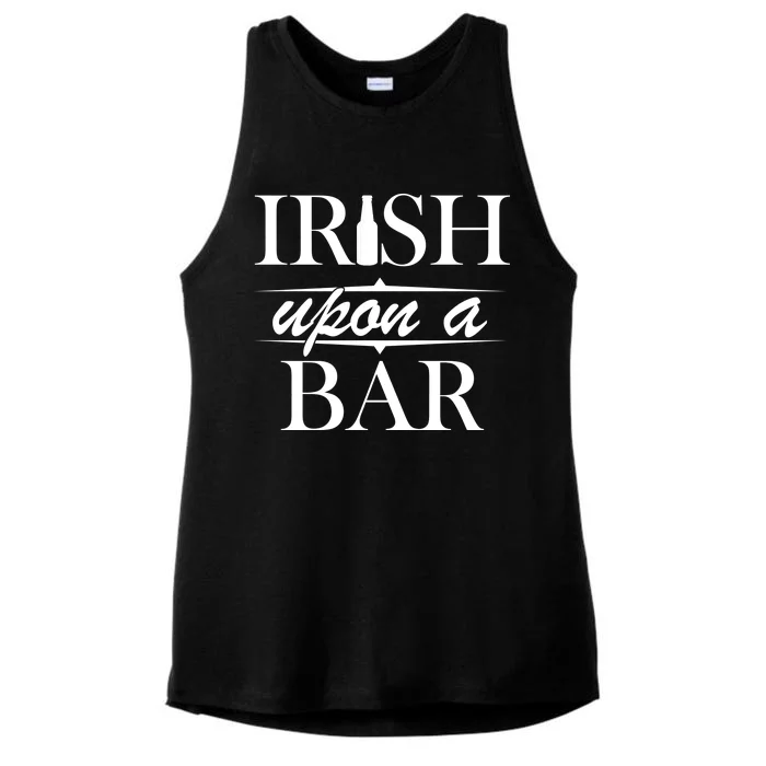 Irish Upon A Bar St Patricks Day Ladies Tri-Blend Wicking Tank