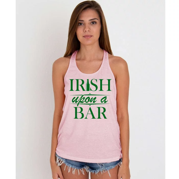 Irish Upon A Bar St Patricks Day Women's Knotted Racerback Tank