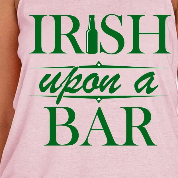 Irish Upon A Bar St Patricks Day Women's Knotted Racerback Tank