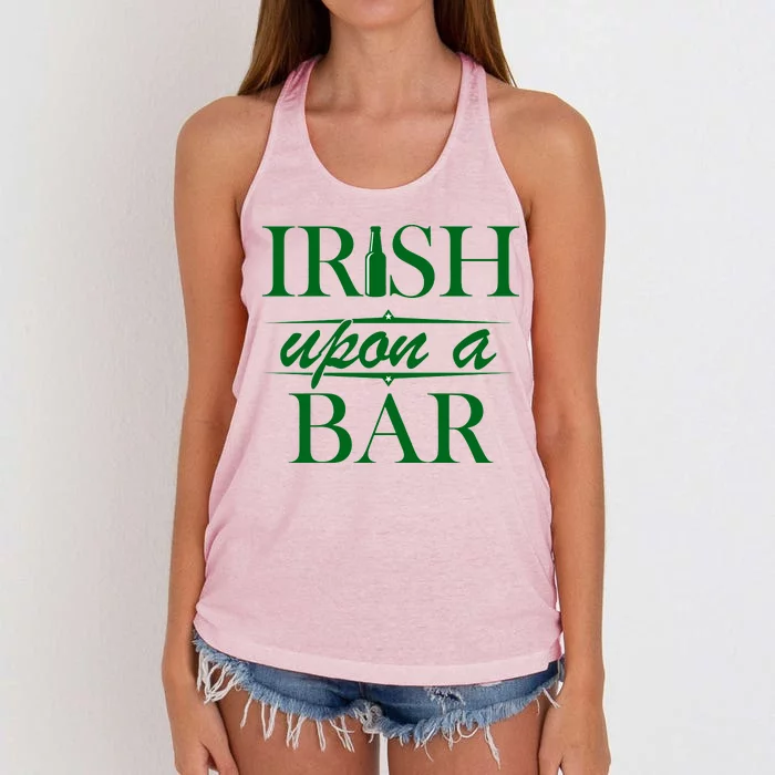 Irish Upon A Bar St Patricks Day Women's Knotted Racerback Tank