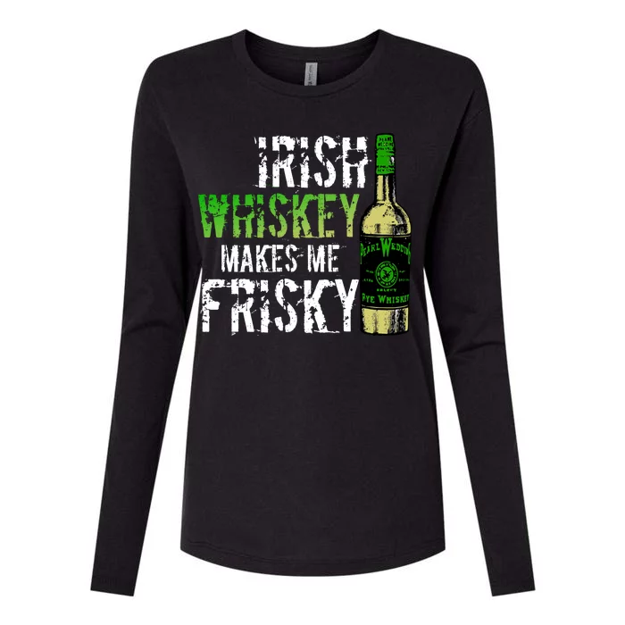 Irish Whisky Makes Me Frisky Womens Cotton Relaxed Long Sleeve T-Shirt