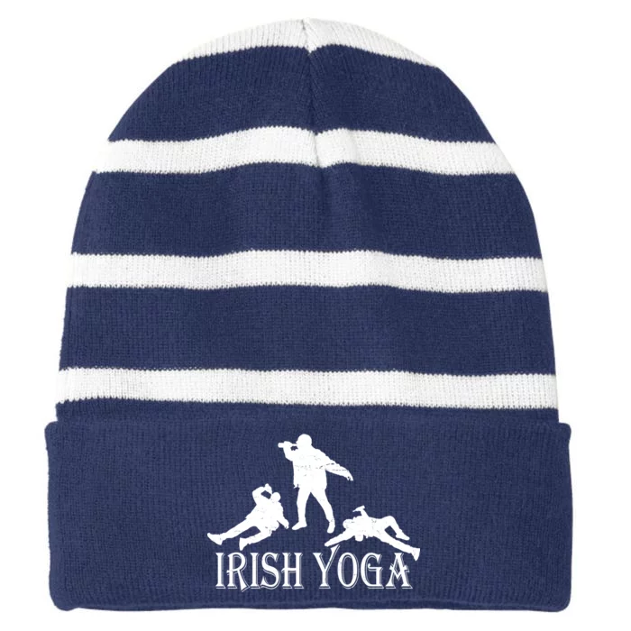 Irish Yoga Striped Beanie with Solid Band