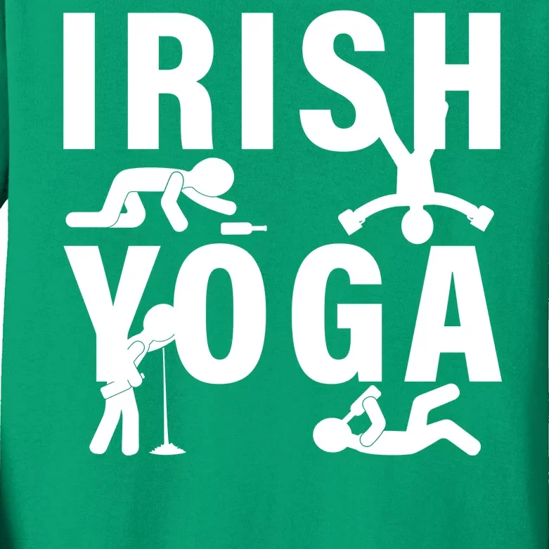 Irish Yoga Funny St. Patrick's Day Kids Long Sleeve Shirt