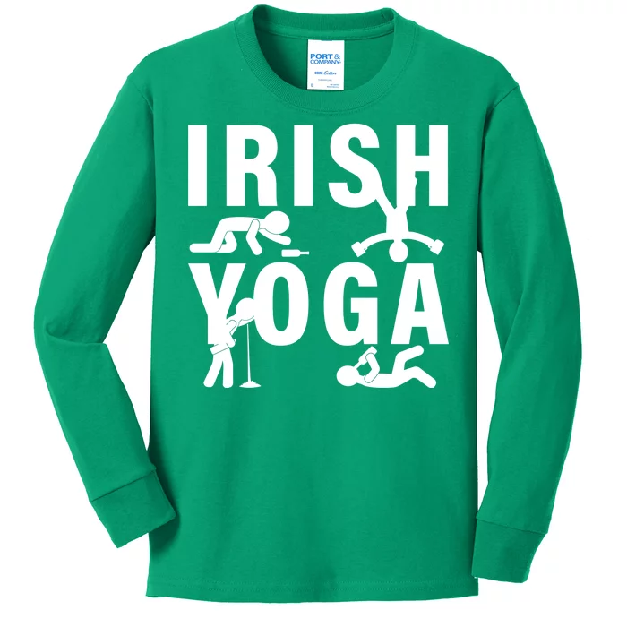 Irish Yoga Funny St. Patrick's Day Kids Long Sleeve Shirt