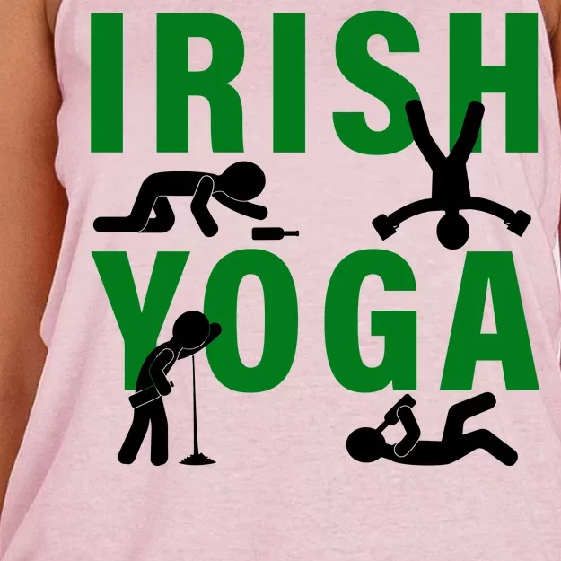 Irish Yoga Funny St. Patrick's Day Women's Knotted Racerback Tank