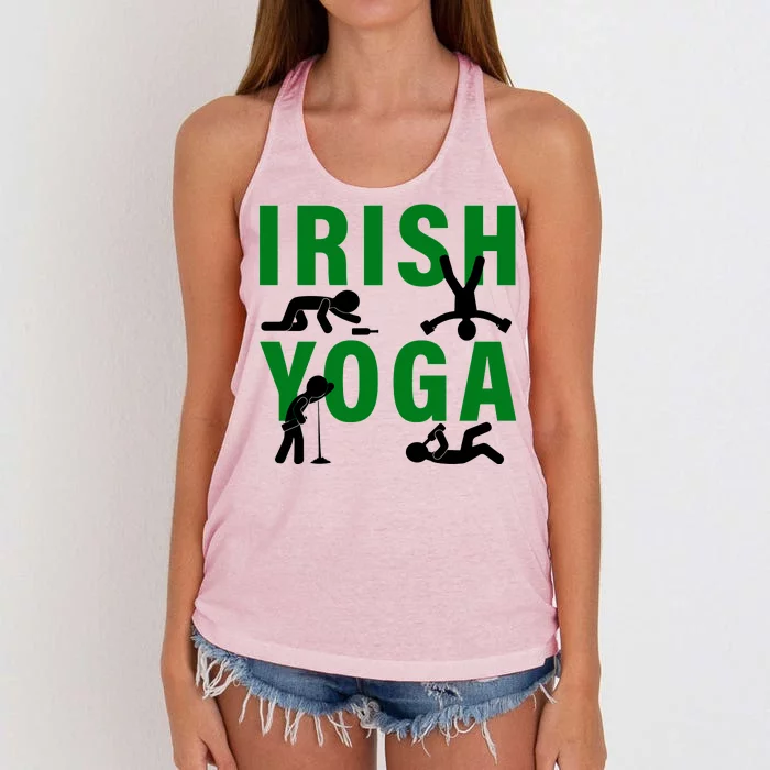 Irish Yoga Funny St. Patrick's Day Women's Knotted Racerback Tank