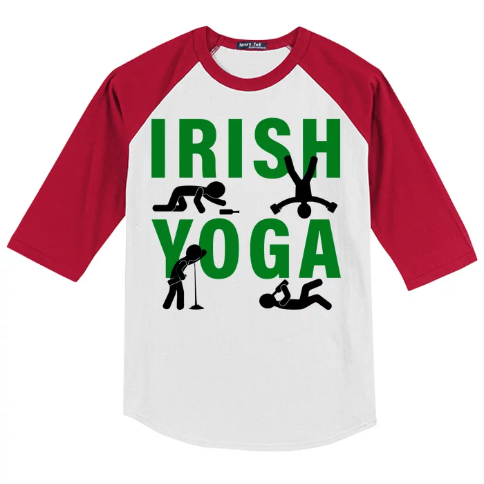 Irish Yoga Funny St. Patrick's Day Kids Colorblock Raglan Jersey