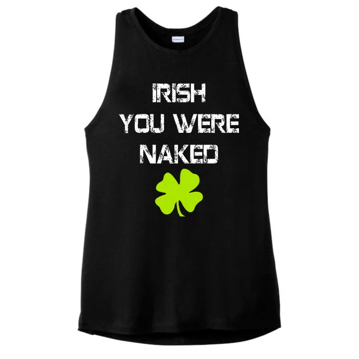 Irish You Were Naked St. Patricks Day Ladies Tri-Blend Wicking Tank