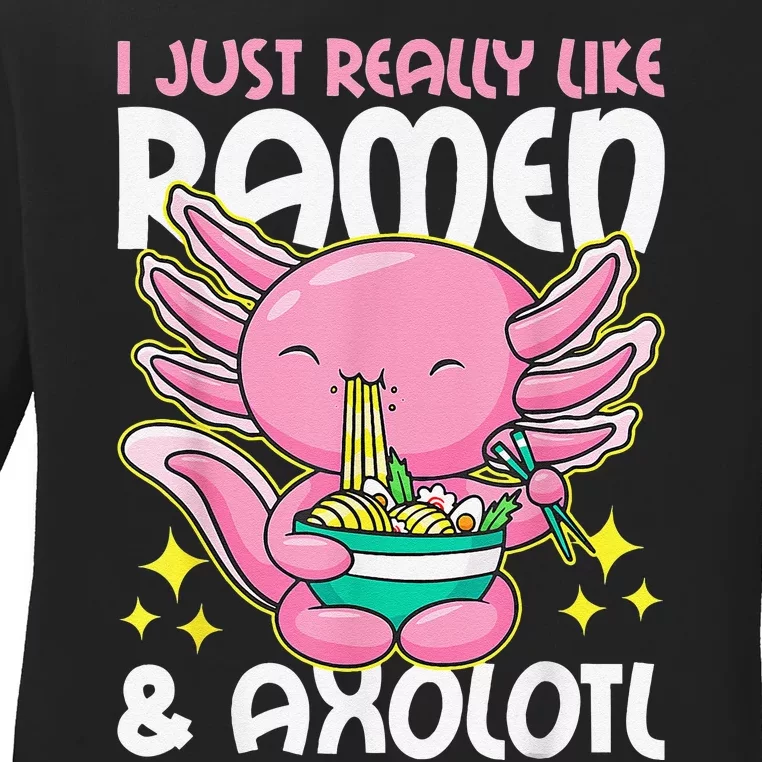 I Really Just love Ra & Axolotl Cute Anime Ladies Long Sleeve Shirt