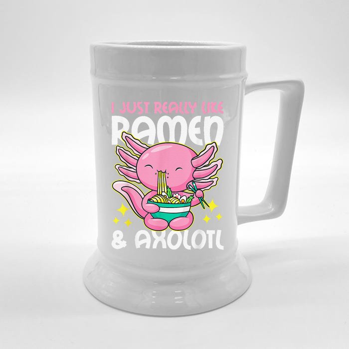 I Really Just love Ra & Axolotl Cute Anime Front & Back Beer Stein