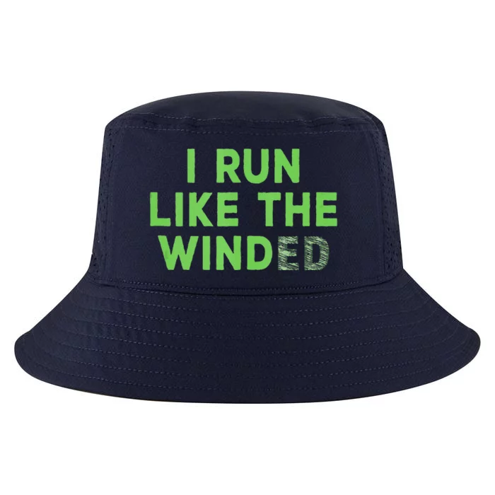 I Run Like The Winded Green Lettering Cool Comfort Performance Bucket Hat