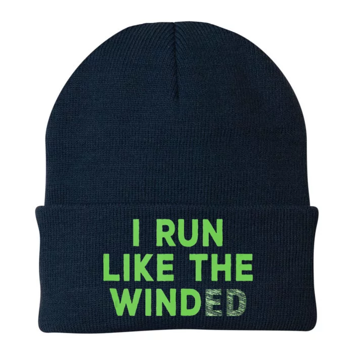 I Run Like The Winded Green Lettering Knit Cap Winter Beanie