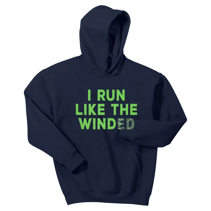 I Run Like The Winded Green Lettering Kids Hoodie