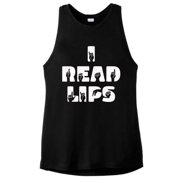 I Read Lips Sign Language Awareness Ladies Tri-Blend Wicking Tank