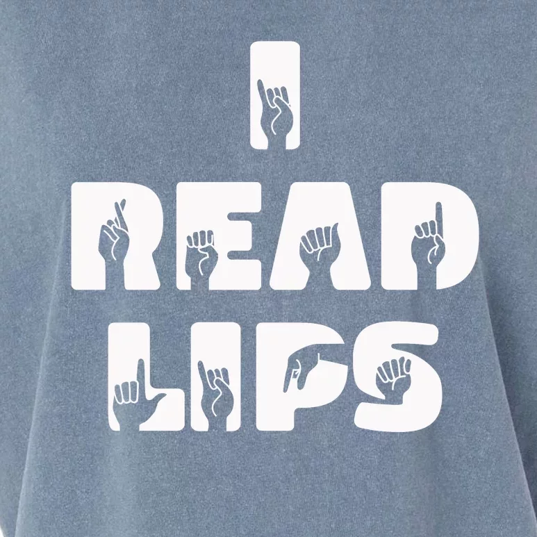 I Read Lips Sign Language Awareness Garment-Dyed Women's Muscle Tee