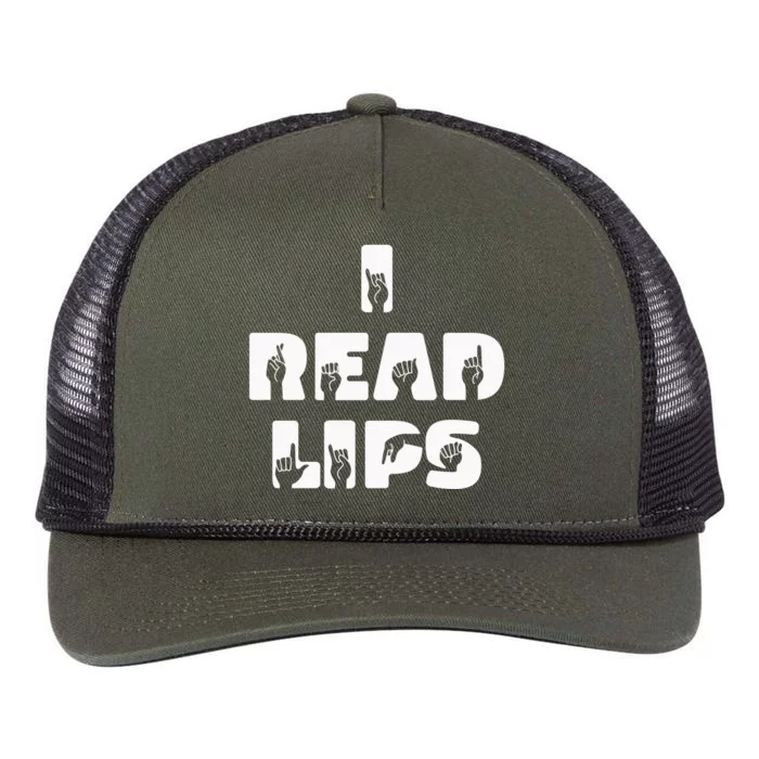 I Read Lips Sign Language Awareness Retro Rope Trucker Hat Cap