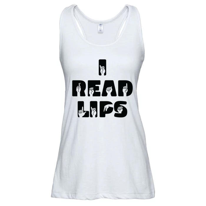 I Read Lips Sign Language Awareness Ladies Essential Flowy Tank