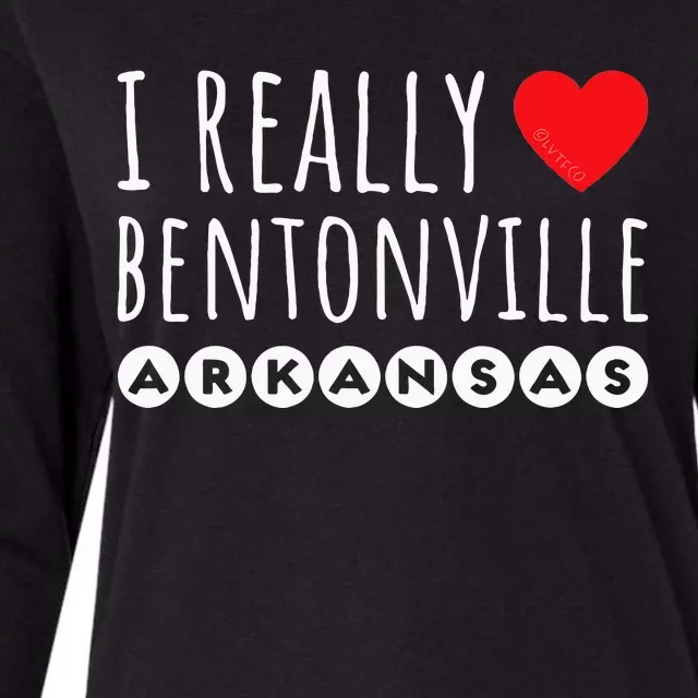 I REALLY LOVE (HEART) BENTONVILLE ARKANSAS Womens Cotton Relaxed Long Sleeve T-Shirt