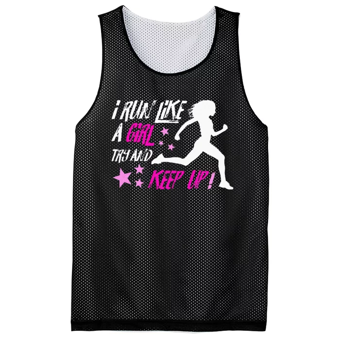 I Run Like A Girl Running Mesh Reversible Basketball Jersey Tank