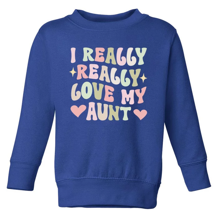 I Really Love My Aunt From Aunt To Niece Gift Toddler Sweatshirt