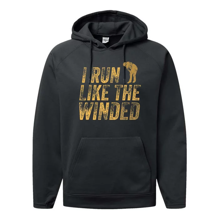 I Run Like The Winded Funny 5K Marathon Motivational Runner Performance Fleece Hoodie