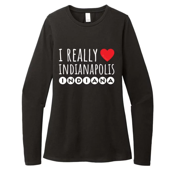 I Really Love (Heart) Indianapolis Indiana Gift Womens CVC Long Sleeve Shirt