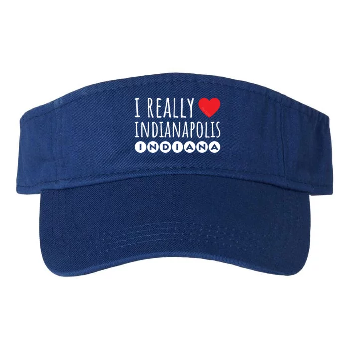 I Really Love (Heart) Indianapolis Indiana Gift Valucap Bio-Washed Visor