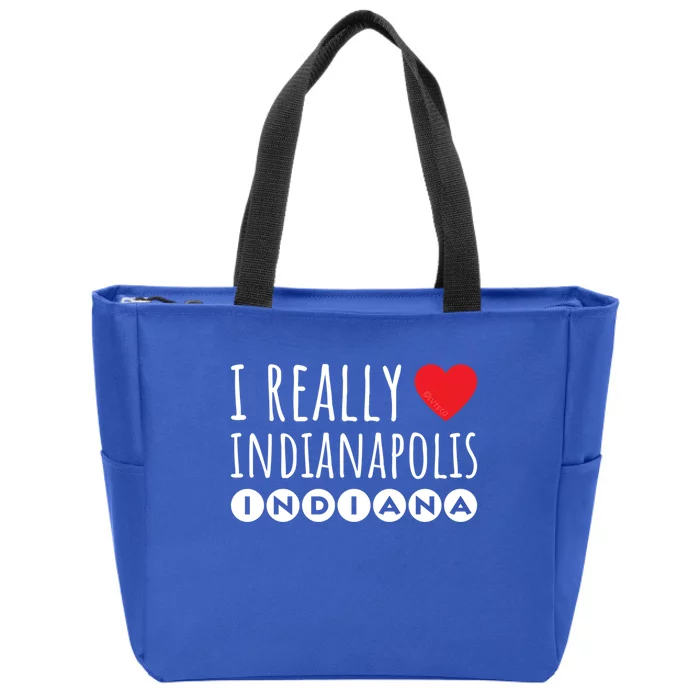 I Really Love (Heart) Indianapolis Indiana Gift Zip Tote Bag