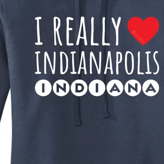 I Really Love (Heart) Indianapolis Indiana Gift Women's Pullover Hoodie