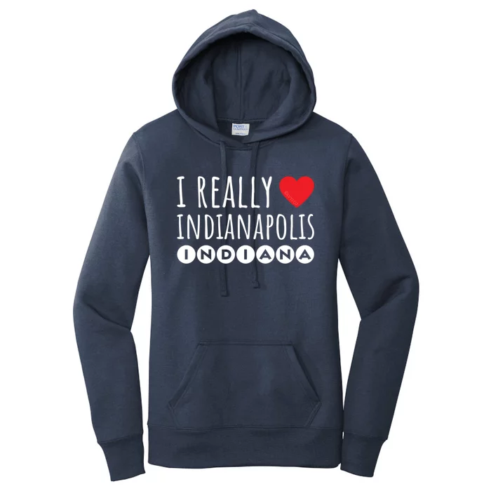 I Really Love (Heart) Indianapolis Indiana Gift Women's Pullover Hoodie